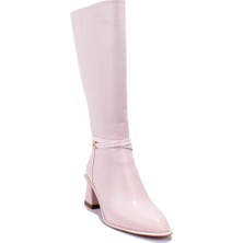 Dagoster DZA07-1032901 Bej Klasik Topuklu Kadın Çizme