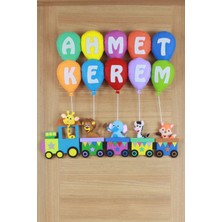 Renkli Hayallerim Ahmet Kerem Isimli Trenli Bebek ve Hastane Odası Kapı Süsü