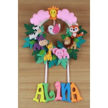 Renkli Hayallerim Alina Isimli Safari Bebek ve Hastane Odası Kapı Süsü