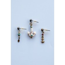 Lila Rosa Etnik Otantik Çoklu Küpe