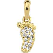 goldkupe 14 Ayar Altın Bebek Ayak Izi Kolye Ucu 0,58 gr