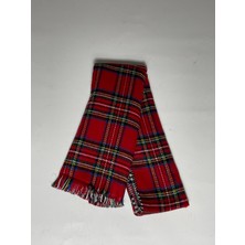 Çift Taraflı Ekoseli Yünlü Omuz Şalı - 70X190CM - Kışlık Şal