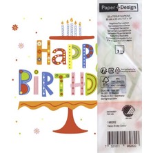 Paper Design Özel Seri 33*33 Happy Birthday Kağıt Peçete-20 Adet