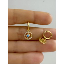 Ares Collection Arescollection Mavi Zirkon Taşlı Kutup Yıldızı 1 Adet Helix Kıkırdak Kulak Memesi Uyumlu Halka Piercing Küpe