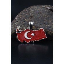 Prestige Gümüş Kolye Ucu Ay Yıldızlı ( Türk Bayrağı ) Mineli 925 Ayar Gümüş 901191