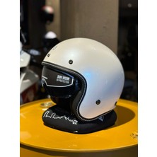 Shiro Kask Jet&Cafe Dallas M.C Sv (Gözlüklü) Inci Beyaz