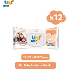 Uni Baby Aile Islak Mendil 12x90 (1080 Yaprak)