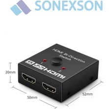 Sonex 2 Port Çift Yönlü HDMI Switch Splitter Ekran Monitör Çoklayıcı Çoğaltıcı