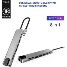 Sonex USB Type-C Hub Dönüştürücü Çevirici Çoklayıcı USB Hdmı Micro Sd 8 Girişli