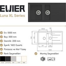 Evier Granit Evye Luna Xl Series (1.5 Göz)