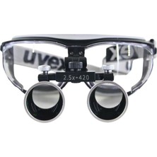 Barişhan Medical Hiperlupa ST345 Doktor Gözlük Uvex Siyah Gri Çerçeve 2-5x Metal Çerçeve Loupe