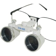 Barışhan Medikal Hiperlupa ST375 Ince Çerçeve Cerrahi Loupes Büyüteç Gözlük 3.5X420 Değişken Pupil Mesafeli Beyaz