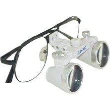 Barışhan Medikal Hiperlupa ST375 Ince Çerçeve Cerrahi Loupes Büyüteç Gözlük 3.5X420 Değişken Pupil Mesafeli Beyaz