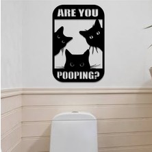 Rasem Kedi Duvar Tablosu / Are You Pooping?