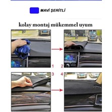 Narnuga Honda Cıvıc (2015-2021) 3D Torpido Koruma Kılıfı - Ön Göğüs Panel Kaplama - Mavi Şerit