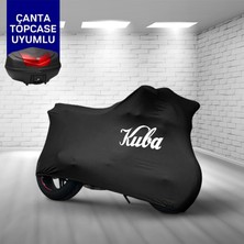 Ultra Shop Kuba Ege 100 Motosiklet Branda Topcase Çanta Uyum Logolu Kumaş Penye Siyah Motor Branda