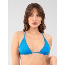 PINKYSWIM Özel Kesim Mavi Üçgen Bikini Üstü