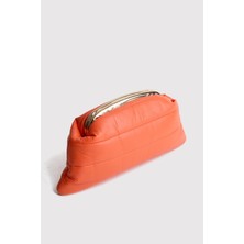 Berlesi Turuncu Kadın Şişme Puf Clutch Çanta