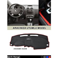 Narnuga Opel Corsa D (2007-2014) 3D Torpido Koruma Kılıfı - Ön Göğüs Kaplama - Kırmızı Şerit