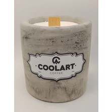 Coolart Special Design Kahve Esanslı Renkli Silindir Beton Kalıp Mum (Siyah)