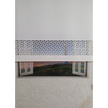 setekshome Ekru Lazer Kesim Modern Stor Güneşlik Perde