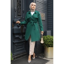 Kemerli Yeşil Tesettür Kap 72131Y