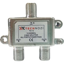 Technozi 1 Giriş 2 Çıkış 1/2 Splitter 5-2400MHZ