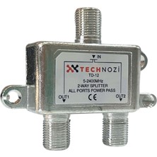 Technozi 1 Giriş 2 Çıkış 1/2 Splitter 5-2400MHZ