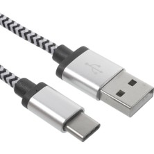 Forestl Digital iPhone 15 Serisi Için Çift Renkli Dokuma USB Type-C Şarj Senkronizasyon Kablosu-Siyah (Yurt Dışından)