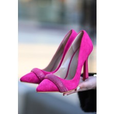 Shemard Gida Fuşya Süet Stiletto Ayakkabı