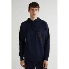 Gant Erkek Lacivert Regular Fit Kapüşonlu Logolu Sweatshirt