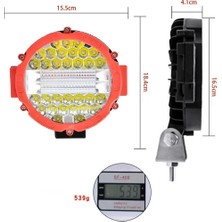 Artvision 3 Modlu 3 Renk Kombo 51W Siyah Yuvarlak Off Road 12/24V Çalışma Tekne Lambası-Beyaz/Mavi-Kırmızı/Flaş Işık