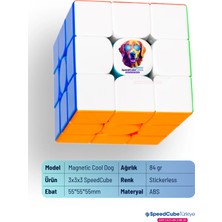 Galery Wood Cool Dog 3x3 Profesyonel Manyetik Mıknatıslı Rubik Küp Akıl Küpü Zeka Küpü Speedcube Eğitici