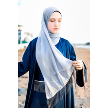 Harika Wear Saten Mavi Kemerli Elbise