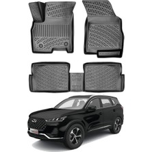 Chery Tiggo 7 Pro 3D Siyah Kauçuk Araca Özel Havuzlu Paspas