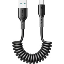 Forestl Digital iPhone 15 Serisi Için Easy-Travel Serisi Usb-A'dan Type-C'ye 3A Hızlı Şarj Kablosu 1,5 M Gerilebilir Sarmal Veri Kablosu (Yurt Dışından)