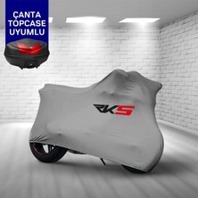 Ultra Shop Rks Sniper 100 Motosiklet Branda Topcase Çanta Uyum Logolu Kumaş Gri Motor Branda