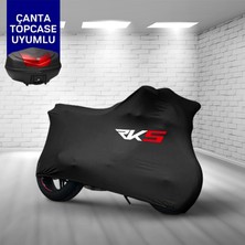 Ultra Shop Rks Sniper 50 Pro X Motosiklet Branda Topcase Çanta Uyum Logolu Kumaş Siyah Motor Branda