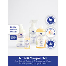 Lindos Temizlik Tanışma Seti (Elde Bulaşık Deterjan 600ML & 10X Konsantre Yüzey Temizleyici 100ML & Çamaşır Deterjan 600ML)