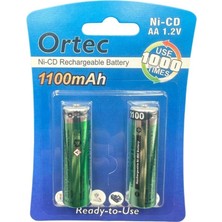 1.2V 1100MAH Ni-Mh Aa Şarj Edilebilir Kalem Pil 2'li Paket