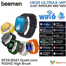 Beemen HK10 Ultra 3-Wf Akıllı Saat 2.02 Inç Amoled Ekran Çift Kordon Wifi Destekli Uygulama Yüklenebilir