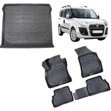 Fiat Doblo 2010-2022 3D Havuzlu Paspas ve Bagaj Havuzu Siyah