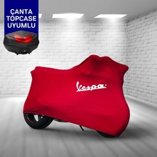 Ultra Shop Vespa Gts 125 Supersport Motosiklet Branda Top Case Çanta Uyumlu Kumaş Kırmızı Motor Brandası