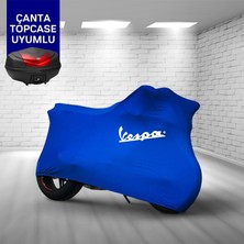 Ultra Shop Vespa Gts 125 Supersport Motosiklet Branda Top Case Çanta Uyumlu Kumaş Mavi Motor Brandası