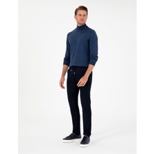 Pierre Cardin Erkek Lacivert Slim Fit Bağcıklı Kanvas Pantolon 50296178-VR033