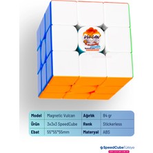 Galery Wood Vulcan 3x3 Profesyonel Manyetik Mıknatıslı Rubik Küp Akıl Küpü Zeka Küpü Speedcube Eğitici