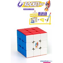 Galery Wood Rocketboy 3x3 Profesyonel Manyetik Mıknatıslı Rubik Küp Akıl Küpü Zeka Küpü Speedcube Eğitici