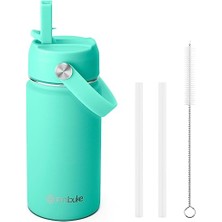 Brave Bull Çocuklar Yalıtımlı Su Şişesi 14 Oz Bpa Içermeyen Paslanmaz Çelik Çift Duvar Vakum Sızdırmazlık Öğrencileri Erkekler ve Kızlar Için Pipetli (1 Paket Mavi Dinozor) (Yurt Dışından)