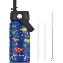 Brave Bull Çocuklar Yalıtımlı Su Şişesi 14 Oz Bpa Içermeyen Paslanmaz Çelik Çift Duvar Vakum Sızdırmazlık Öğrencileri Erkekler ve Kızlar Için Pipetli (1 Paket Mavi Dinozor) (Yurt Dışından)