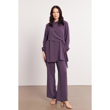 Perla Tunik Pantolon Takım - Leylak